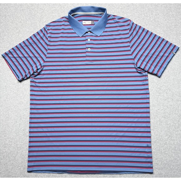 KJUS Other - KJUS Polo Shirt Mens XL 54 Blue Stripe Comfort‎ Short Sleeve Performance Golf *